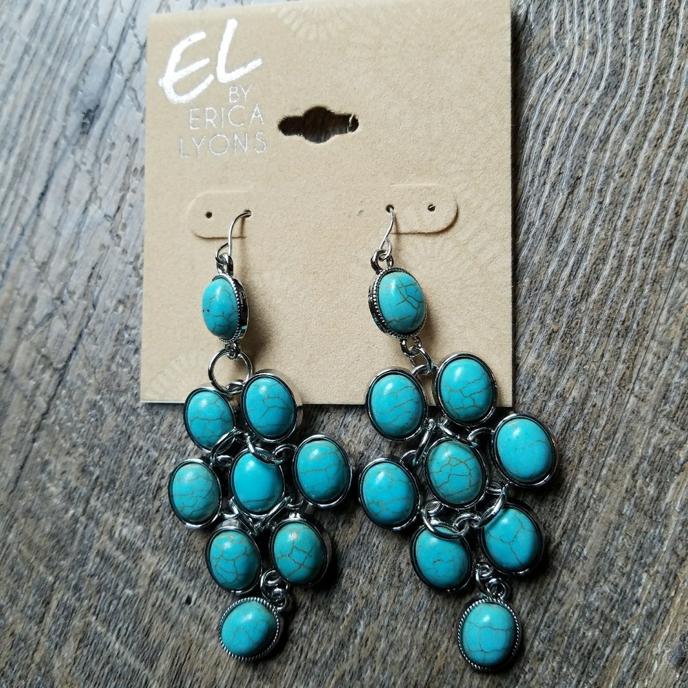 Faux turquoise earrings